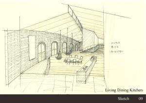 09_Sketch-Living Dining Kitchen-001